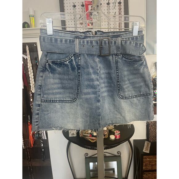 Rewash Vintage Reunion Denim Mini Skirt - Sz 1/25 - Med Wash - Picture 3 of 6